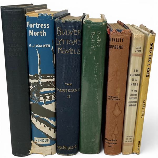 7 Vintage Hardcover Books  * Featuring: "Fortress North" by E.J. Walker, "Vitality Supreme" by Berna