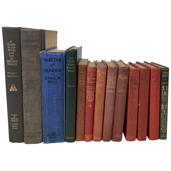 13 Vintage Hardcover Books  * Featuring: "The Altar of Honour" by Ethel M. Dell and "A Guide to the