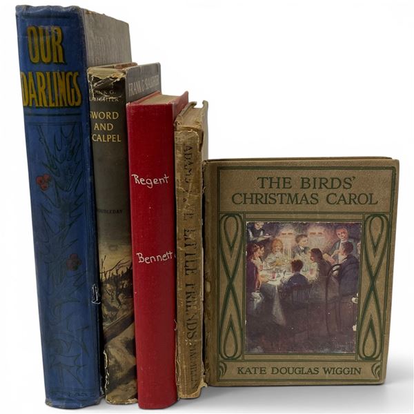 5 Vintage Hardcover Books * Includes "The Birds' Christmas Carol" by Kate Douglas Wiggin, "Our Darli