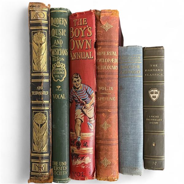 5 Vintage Hard Cover Books * Featuring: "The Boy's Own Annual" and The Harvard Classics.