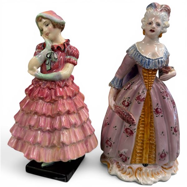 1934 Royal Doulton "Maisie" RN 7875169 Figurine and Italian Porcelain Woman Figurine