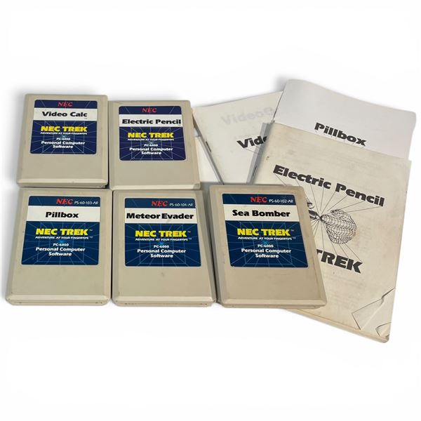 NEC PC-6001 TREK Cartridge Lot (5 Games/Apps) - US Versions, Early 1980s 8-bit Software
