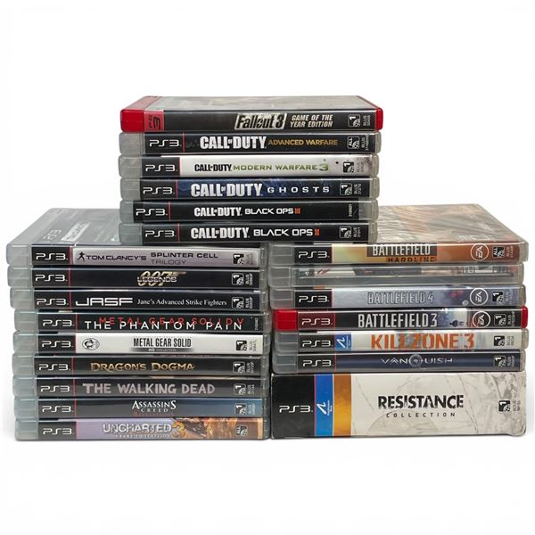 PS3 Game Lot (21 Titles) - Call of Duty, Fallout, Battlefield, MGS, AC, Uncharted & More