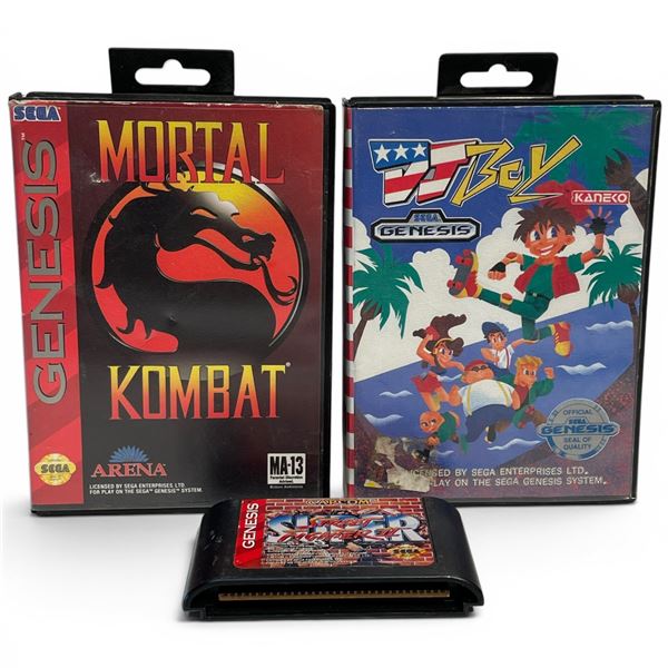 Sega Genesis Game Lot (3 Titles) - Mortal Kombat, DJ Boy, Super Street Fighter II