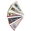 Image 1 : 5 Vintage NHL Team Pennants - Vancouver Canucks, Philadelphia Flyers, Maple Leaf and Milwaukee Admir