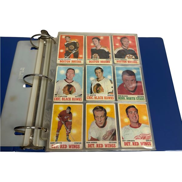 Binder Full of Vintage 1960s-70s Hockey Cards - Pittsburgh Penguins, Toronto Maple Leafs, Vancouver