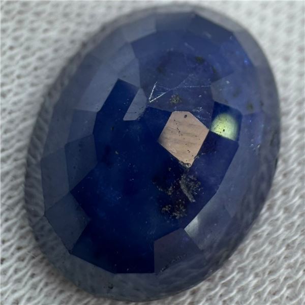 14.90 CT Natural Blue Sapphire Gemstone -  (Oval Mixed Cut - 12.7mm x 15.7mm ) * Includes Gemologist