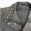 Image 3 : Vintage Black Leather Punk Rock Bomber Jacket - Size LL - Steel Skull Details