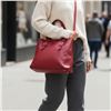 Image 1 : Premium Guess Luxe Red Pebbled Leather Tote with Original Shoulder Strap - Very Gently Used - 5" x 1