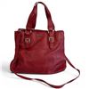 Image 2 : Premium Guess Luxe Red Pebbled Leather Tote with Original Shoulder Strap - Very Gently Used - 5" x 1