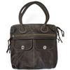 Image 2 : Roots Genuine Dark Brown Pebbled Leather Purse with Front Pockets & Original Dust Bag - New Conditio