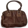 Image 2 : Roots Genuine Chocolate Brown Pebbled Leather Satchel with Original Dust Bag - New Condition - 4" x