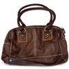Image 3 : Roots Genuine Chocolate Brown Pebbled Leather Satchel with Original Dust Bag - New Condition - 4" x