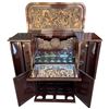 Image 2 : Mid-Century Asian Rosewood Bar Cabinet - Hand-Carved High-Relief Scenes (36" x18" x42.5" Tall)