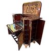 Image 5 : Mid-Century Asian Rosewood Bar Cabinet - Hand-Carved High-Relief Scenes (36" x18" x42.5" Tall)