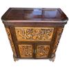 Image 9 : Mid-Century Asian Rosewood Bar Cabinet - Hand-Carved High-Relief Scenes (36" x18" x42.5" Tall)