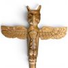 Image 2 : Carved Cedar Thunderbird Rattling Talking Stick/Staff with Copper Inlay - Signed W. B. for William B