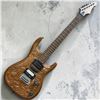 Image 1 : Hand-Carved Electric Guitar with Intricate Pacific Northwest Form line-Style Design