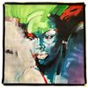 Image 1 : Original 63" x 63"  Expressionistic Portraiture Painting on Canvas in the Style of Peter Pharoh - Si
