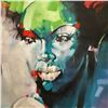 Image 4 : Original 63" x 63"  Expressionistic Portraiture Painting on Canvas in the Style of Peter Pharoh - Si