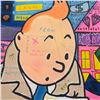 Image 2 : Pop Art Painting of "Tintin and Milouin" the Style of Priscilla Vettese -44" x 44" - Signature appea