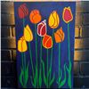 Image 1 : Acrylic on Canvas Painting of Tulips - Stretched canvas on frame - 24" x 36"