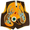 Image 4 : Original Paul Johnny Wearable Art Vest - Hand Stitched Flannel with COA - First Nations Design (17"