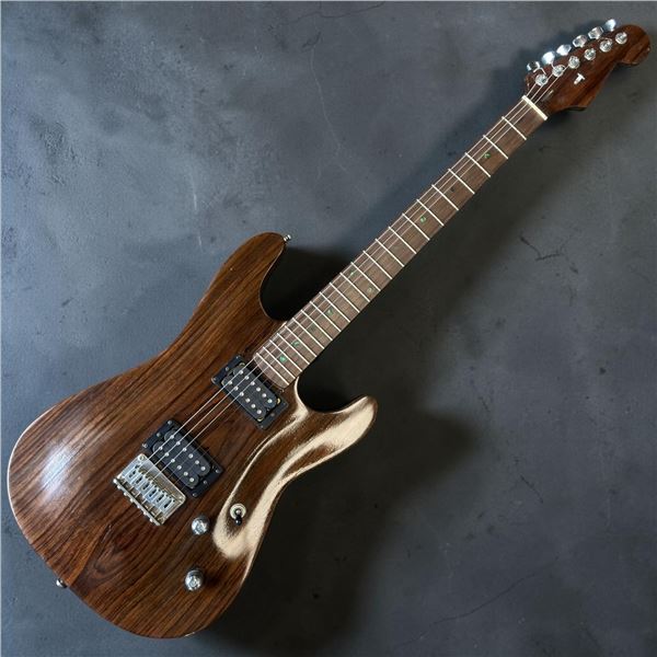 Custom Electric Guitar - Solid Mahogany w Abalone Markers - Distinctive Curved Body and 2 humbucke