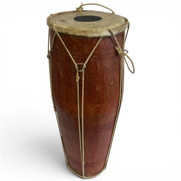 Wood Dhol Drum - Traditional Percussion Instrument from South Asia