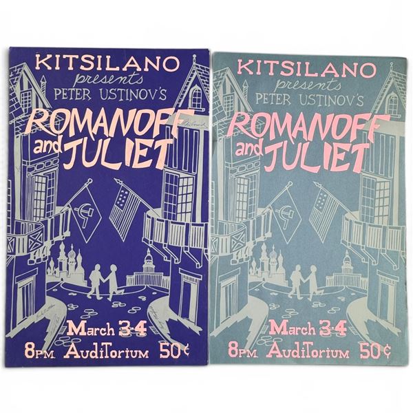 Two 1964-65 Kitsilano Secondary School Posters for the Play - Peter Ustinoff's Romanoff & Juliet (13