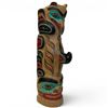 Image 1 : Hand Carved and Painted Pacific Northwest Style Totem Signed W. B. (William Bear) - 16" x 5"