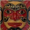 Image 2 : Hand Carved and Painted Pacific Northwest Style Moon Mask Signed W. B. (William Bear) 1994 - 12"