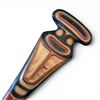 Image 4 : Hand Carved and Painted Pacific Northwest Style Thunderbird Paddle Signed W. B. (William Bear) - 39"