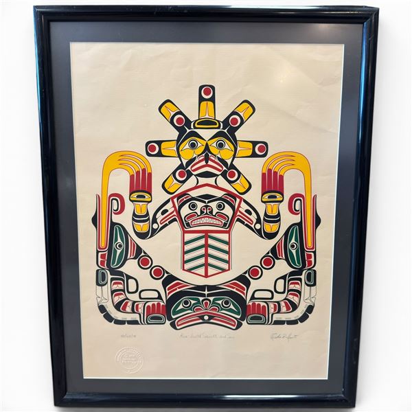 Limited Edition 589/600/79 Framed Silkscreen Print "Kwa-Gulth Sisiutl and Sun" Pencil Signed by Rich