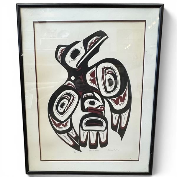 Limited Edition 112/213 Framed Print "Haida Raven III" Pencil Signed by Clarence Mills, Skidegate, H