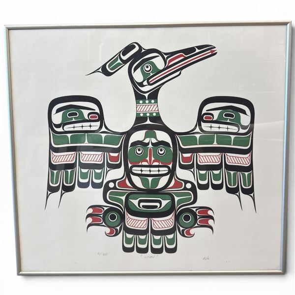 Limited Edition 6/160 Framed Silkscreen Print "Loon" Pencil Signed by Wa - 22" x 21"
