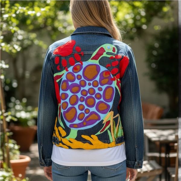 Original Paul Johnny Wearable Art Jacket -  Hand Stitched Flannel & Upcycled Denim with COA - Size 1