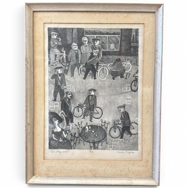 Limited Edition 3/30 Framed Print "Ou Allez Vous?" Pencil Signed by Jerome Kaplan - 18" x 14"