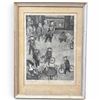Image 1 : Limited Edition 3/30 Framed Print "Ou Allez Vous?" Pencil Signed by Jerome Kaplan - 18" x 14"