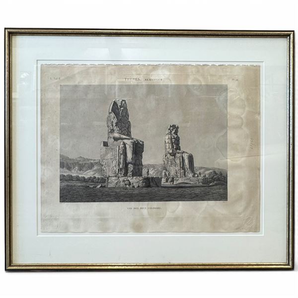 L. Edition  Framed Print "A. Vol. II. THEBES. MEMNONIUM. PI.20. Vue des deux colosses." 44/61