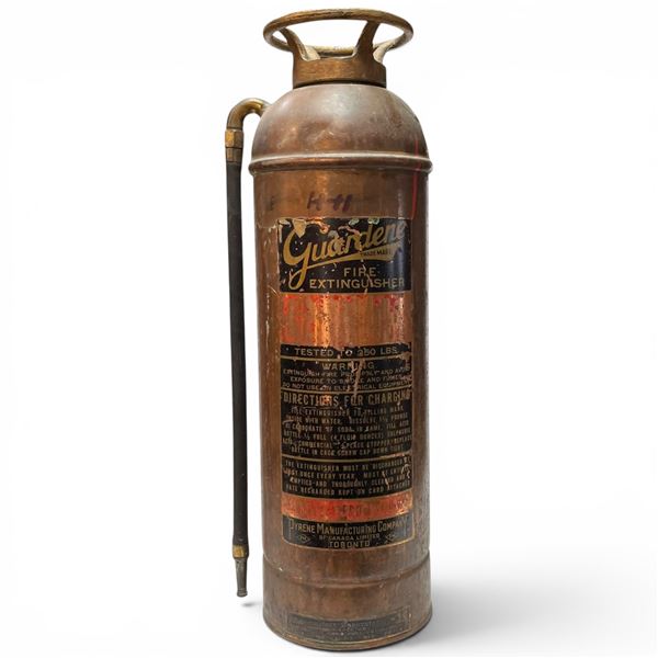 Vintage "Guardene" Copper & Brass Soda-Acid Fire Extinguisher
