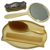 Image 3 : Vintage French Ivory Vanity Set with Sterling Back Clothing Brush