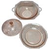 Image 2 : Anchor Hocking Mayfair Open Rose Pink Depression Glass Covered Dish with Matching Bowl