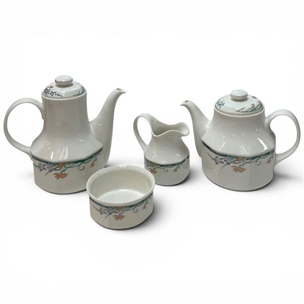 Royal Doulton "Juno" Tea and Coffee Service Set - Tea Pot, Coffee Pot, Cream & Sugar