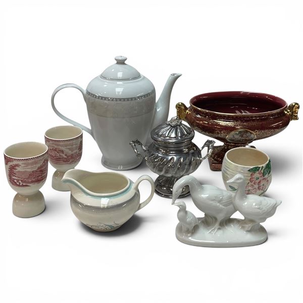 Collection of Porcelain & China Decorative Pieces: Wood and Sons. Casa Elite, German, Lusterware +++