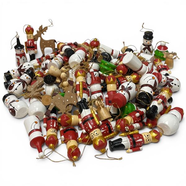 Lot of Wooden Carved Christmas Decorations