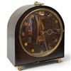 Image 1 : Vintage Meiji 30 Day Mitsukoshi Mantel Clock W Dark Brown Wooden Case & a Brass-Framed Face