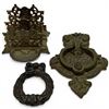 Image 1 : Vintage Heavy Brass Door Knocker, Letter Holder and Wreath