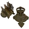 Image 2 : Vintage Heavy Brass Door Knocker, Letter Holder and Wreath