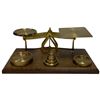 Image 4 : Group of Vintage Desk & Lab Items - British Wood and Brass Desk Scale, Iveco Lux Microscope and Seal
